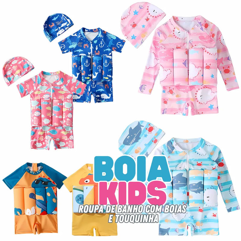 Boia Kids - Roupa de Banho com Boias e Touquinha