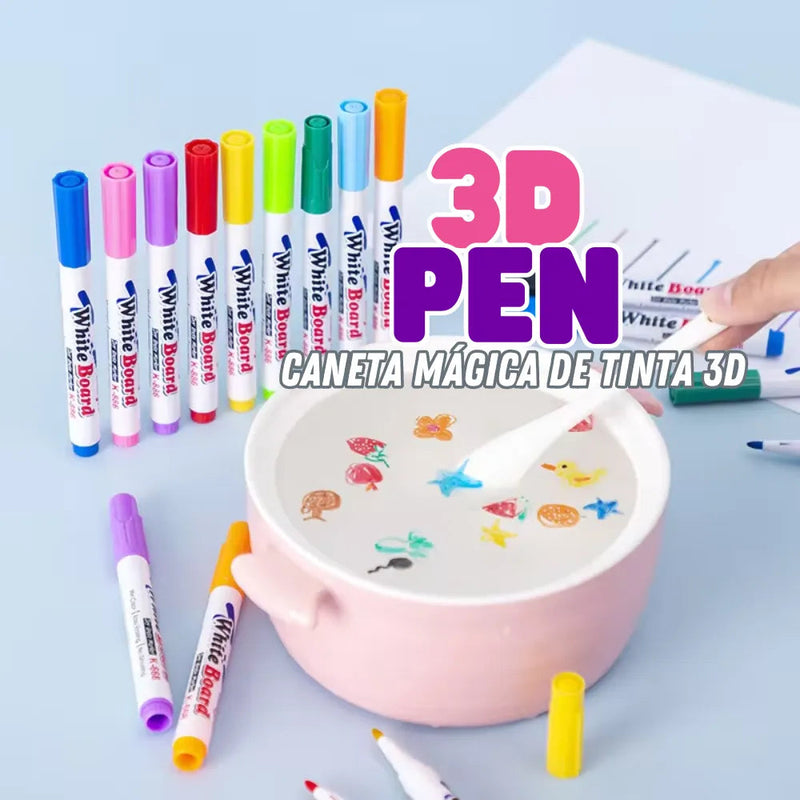 3D Pen - Caneta Mágica de Tinta Flutuante 3D