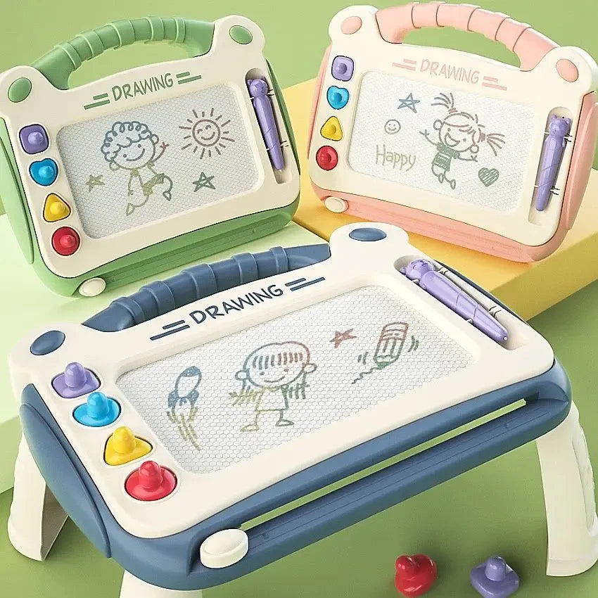 Quadro de Desenho Mágico Infantil com Caneta e Botões Coloridos