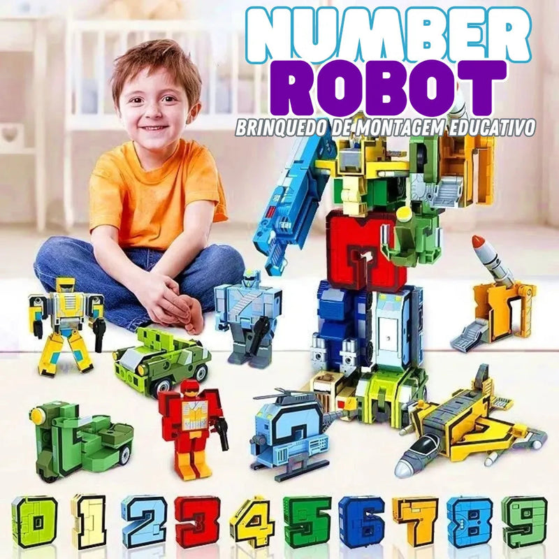 Number Robot - Brinquedo de Montagem Educativo