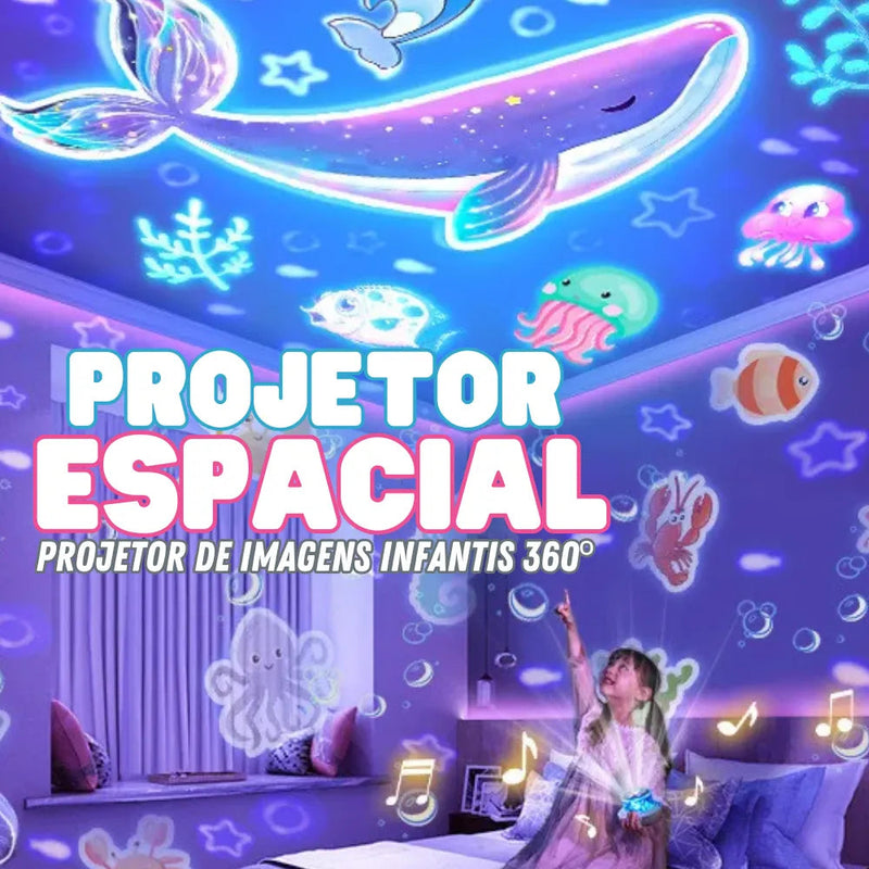 Projetor Espacial - Projetor de Imagens Infantis 360º