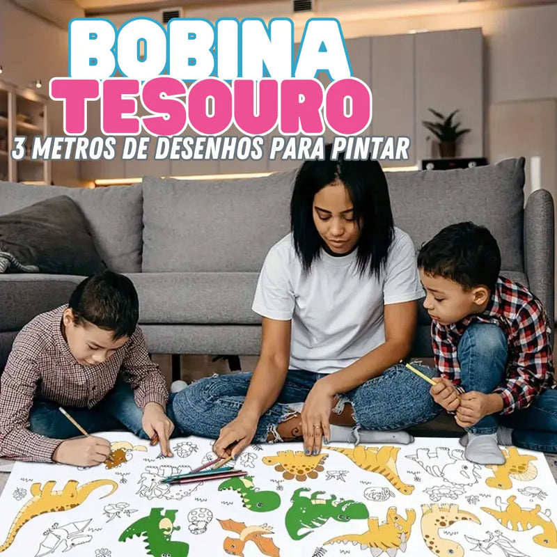 Bobina Tesouro Criativo - 3 Metros de Desenhos para Pintar