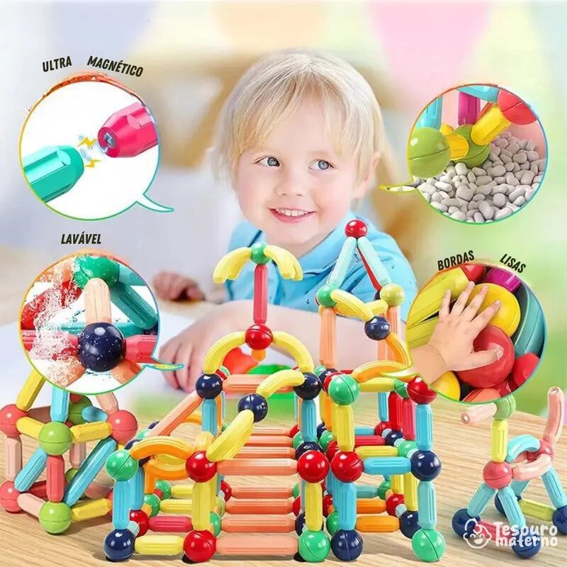 Baby Magnetic - Brinquedo de Construção Magnética Montessori