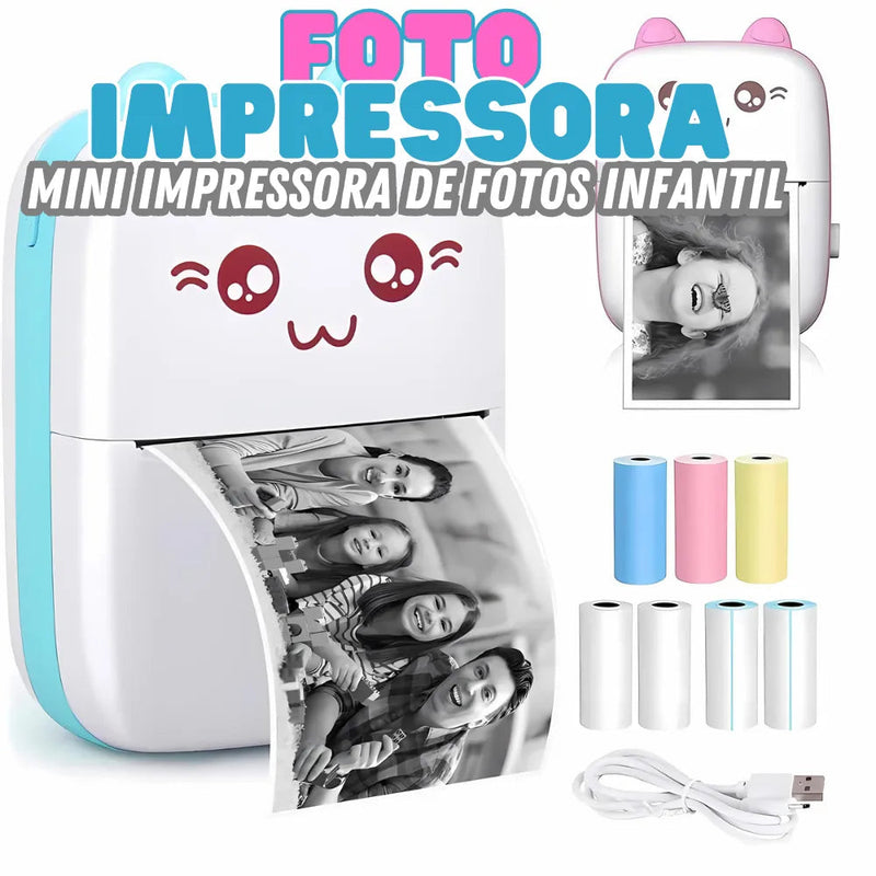 Foto Impressora - Mini Impressora de Fotos Infantil